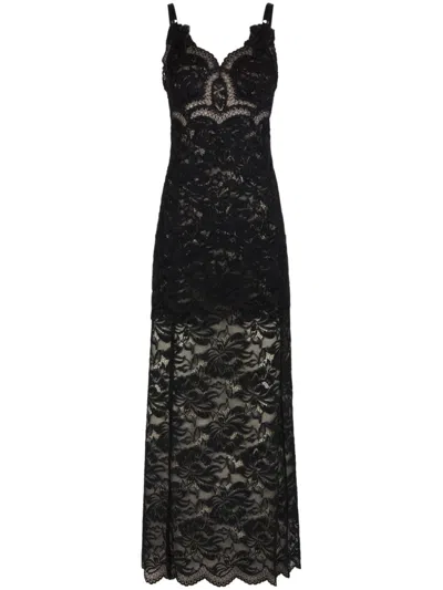 RABANNE BLACK LACE MAXI DRESS