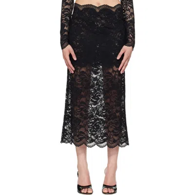 Rabanne Black Lace Midi Skirt