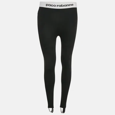 Rabanne Black Logo Print Band Stir-up Leggings