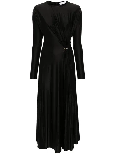 Rabanne Black Long Dress With Ruching