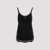 Rabanne Mini Dress With Asymmetric Hem And Silver-tone Studs In Black