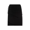 Rabanne Ruched-detail Asymmetric Miniskirt In Black