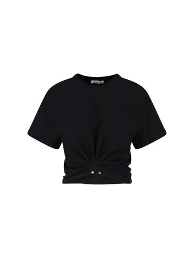Rabanne Black Piercing Cotton T-shirt