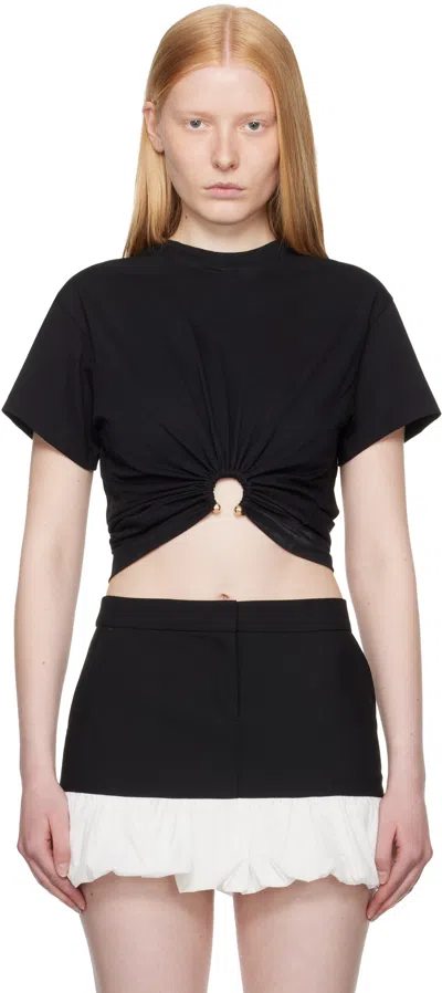 RABANNE BLACK PIERCING T-SHIRT