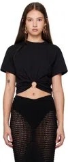 Rabanne Cropped Cut T-shirt In P001 Black
