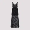 Rabanne Long Black Lace Dress  In Black