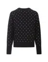 RABANNE RIB TRIM STUDDED SWEATER