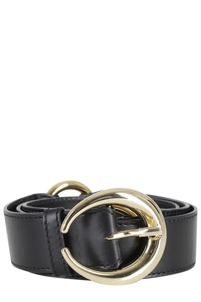 Rabanne Black Ring Belt 35mm Ring-inserts Leather Belt