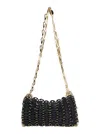 Rabanne Black Shoulder Bag With Two Chain-link Shoulder Straps And Logo Engraved Discs In Black