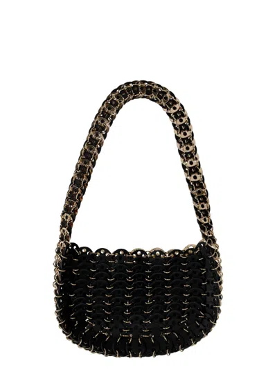 Rabanne Black Sac A Main Shoulder Bag In Gold
