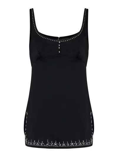 RABANNE BLACK SATIN TOP
