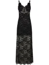 Rabanne Black Semi-transparent Lace Long Dress In P Black