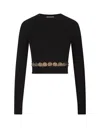 Rabanne Ribbed-knit Stud Embellished Cropped Top In Black