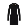 Rabanne Womens Chain-embellished Stretch-cotton Mini Dress Black In Black