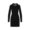 Rabanne Black Silk-cotton Blend Dress With Chain Detail