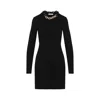 Rabanne Womens Chain-embellished Stretch-cotton Mini Dress Black In Black