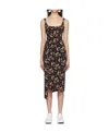 Rabanne Black Sleeveless Medium-length Dress In Multicolor