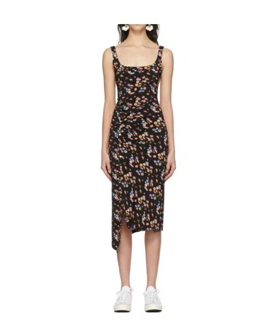 RABANNE BLACK SLEEVELESS MEDIUM-LENGTH DRESS