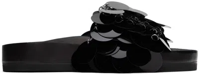 Rabanne Embellished Flat Sole Open Toe Sandal In Black