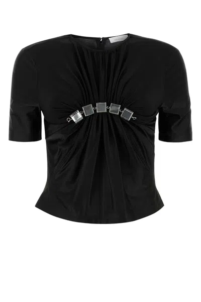 RABANNE BLACK STRETCH VISCOSE TOP