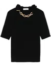 Rabanne Cropped Chain-embellished Cotton T-shirt