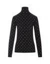 RABANNE BLACK TURTLENECK WITH ALL-OVER CRYSTALS