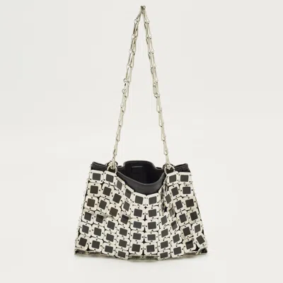 Pre-owned Rabanne Black/silver Metal Square Illusion Shoulder Bag