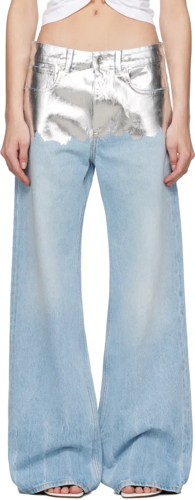 Rabanne Blue & Silver Baggy Jeans