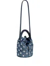 Rabanne Blue Crochet Bucket Bag
