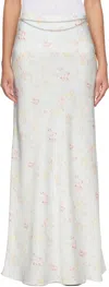 Rabanne Floral-print Satin Maxi Skirt In V328 Water Flower /