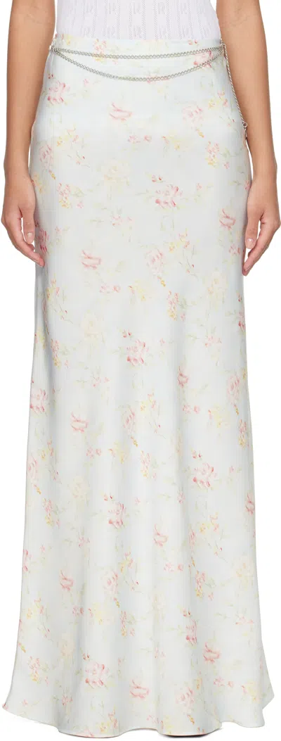 Rabanne Floral-print Satin Maxi Skirt In Multi