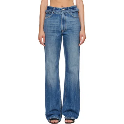 Rabanne Blue Fringed Straight Jeans