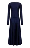 Rabanne Boatneck Maxi Dress In Navy