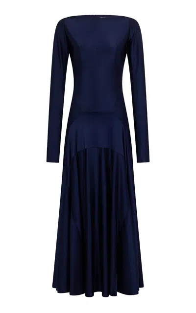 Rabanne Boatneck Maxi Dress In Navy