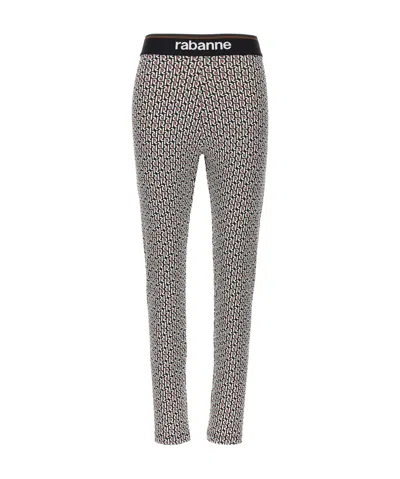 RABANNE PACO RABANNE MONOGRAM JACQUARD LOGO WAISTBAND LEGGINGS