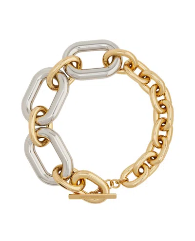 RABANNE RABANNE BOLD GOLD AND SILVER KNITTED LINK NECKLACE
