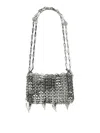 Rabanne Silver Nano Bag Metalic Leaves Shoulder Bag In Silver