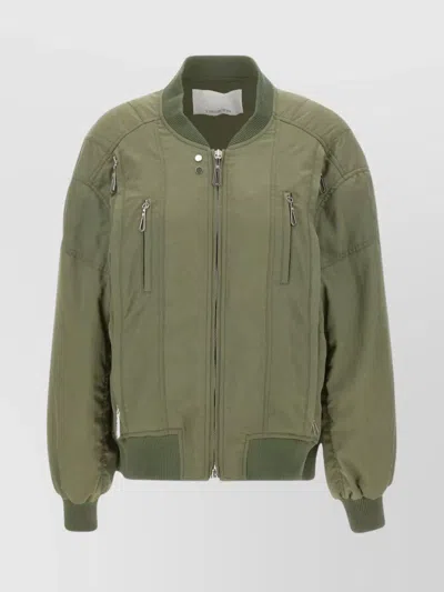 RABANNE BOMBER JACKET WITH RIBBED COLLAR AND POCKETS