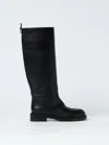 Rabanne Black Smooth Leather Tall Boots In Schwarz