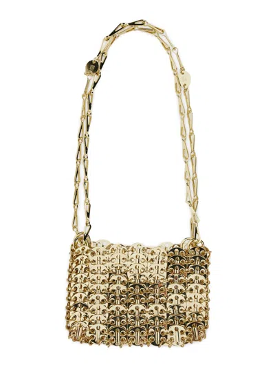 Rabanne Iconic 1969 Nano Steel Bag In Gold