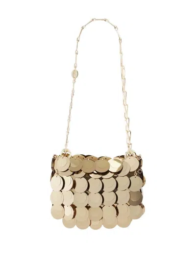 Rabanne Mini 'sparkle' Bag Crafted From Layered Discs In Oro