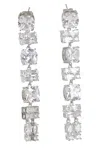 Rabanne Embellished Earrings In Silver Crystal