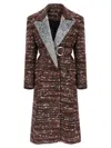 Rabanne Bouclé Wool Coat In Multi