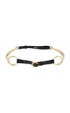 Rabanne Brass And Leather Belt In Black