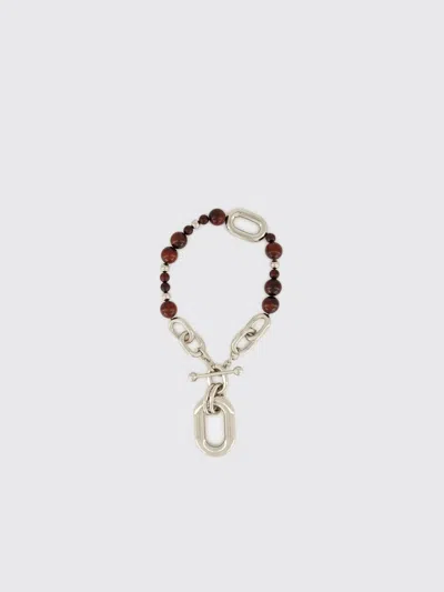 Rabanne Brass And Wood Necklace With Charm In Gold