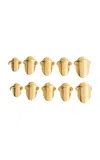 Rabanne Brass Nail Rings In Gold