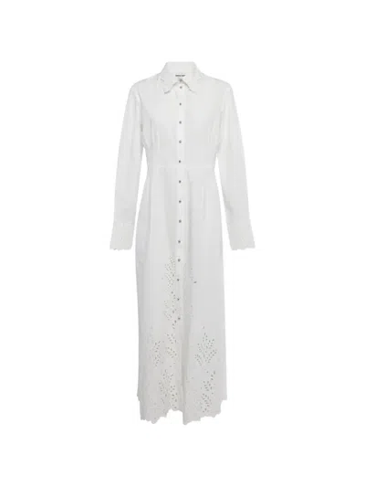 Pre-owned Rabanne Broderie-anglaise Midi Dress In White