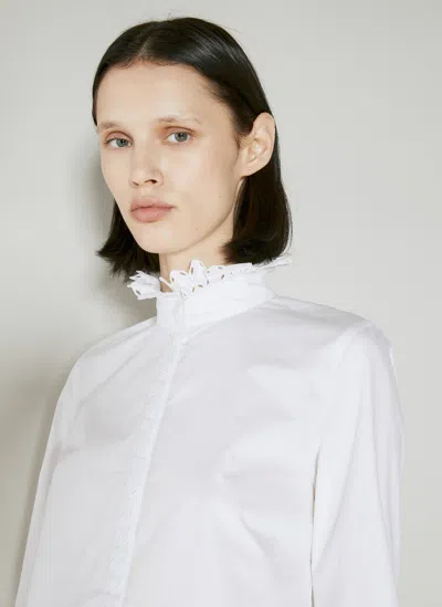 Rabanne Scallop-collar Cotton Shirt In White