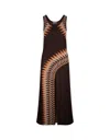 Rabanne Brown Lurex Jacquard Dress In Black