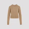Rabanne Ribbed Knit Wool Cashmere Sweater In Brown
